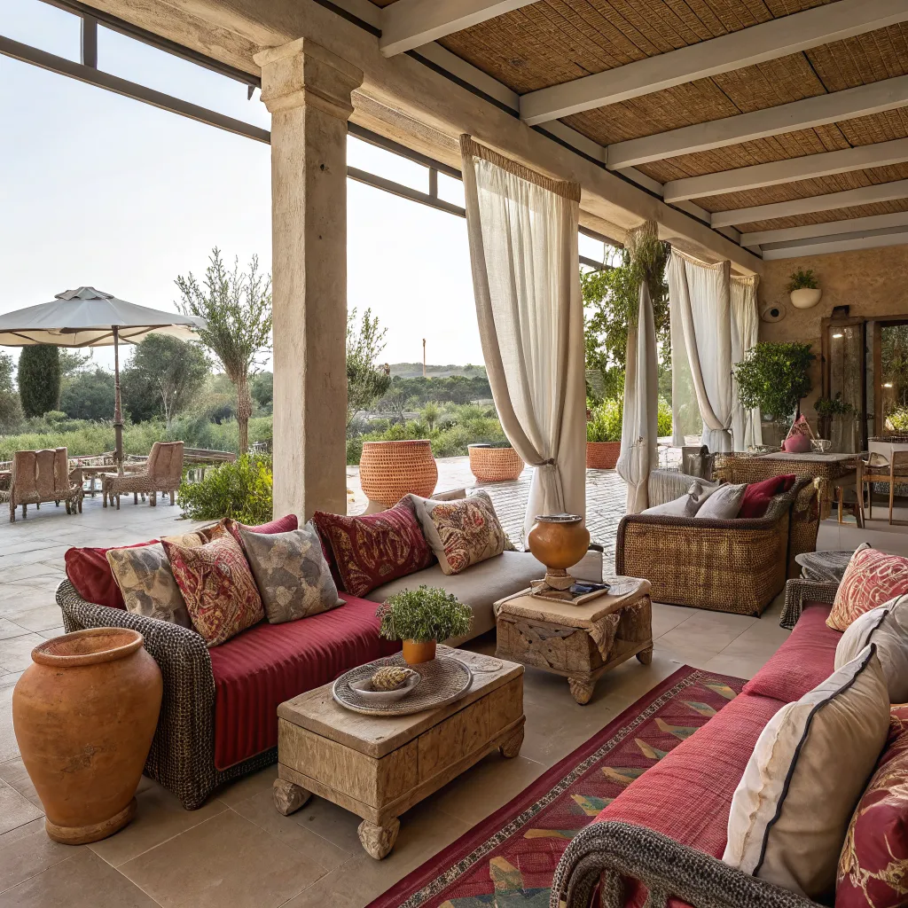 Mediterranean styled gaming lounge